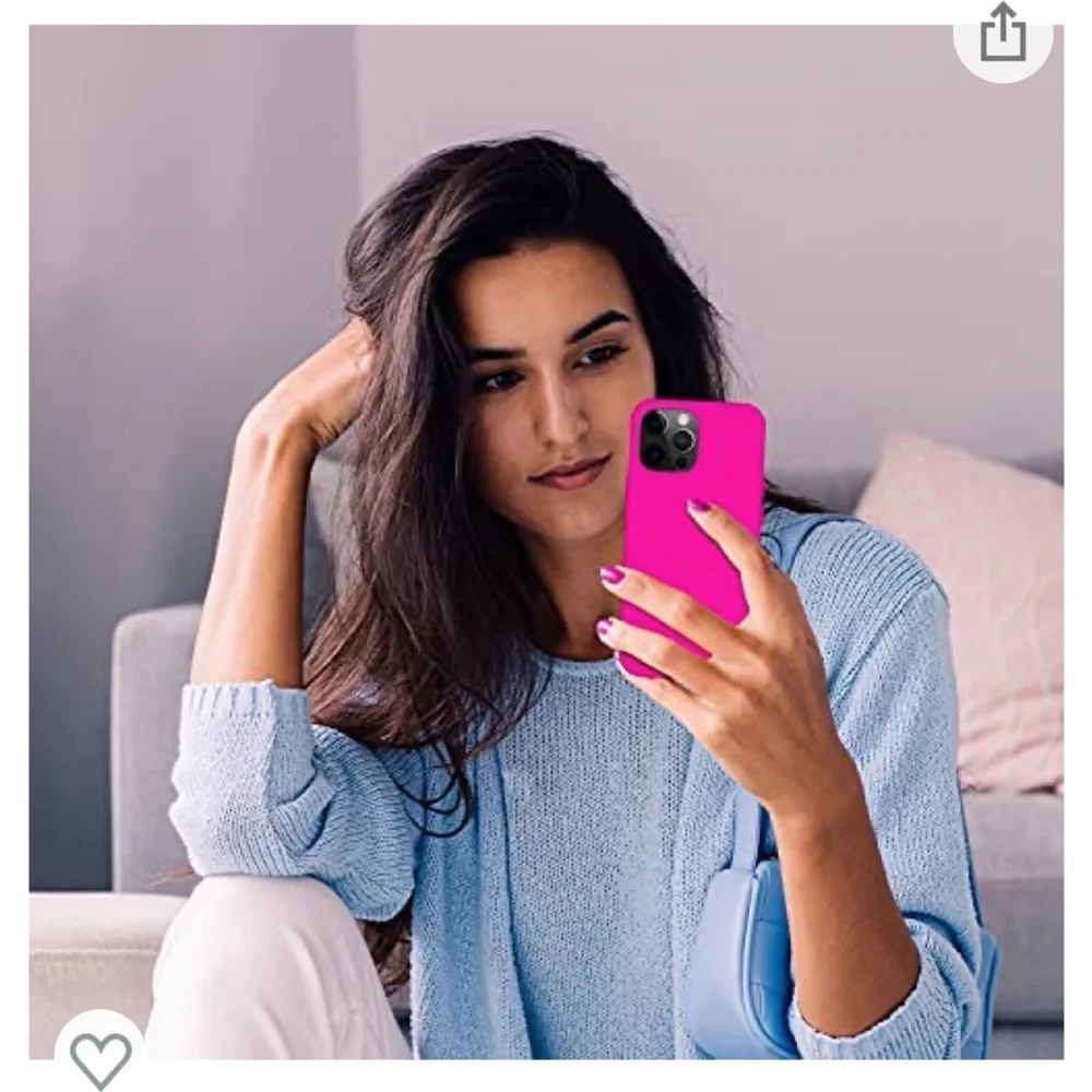 AMAZON Neon Bright Pink iPhone 13 Pro Thin Protective Silicon Shockproof Case